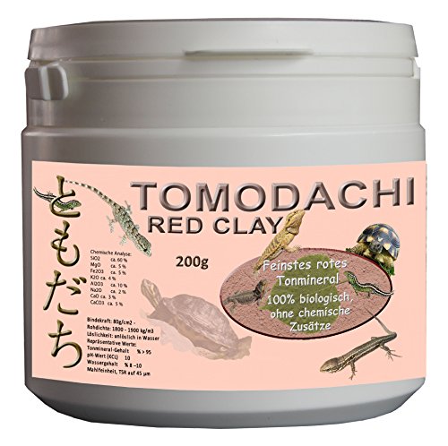 Rotes Tonmineral natürliches rotes Bentonit Echsen Haustiere Mineralien Spurenelemente gut für Organismus und Stoffwechsel der Tiere 200g rotes Tonmineral von Tomodachi Red Clay