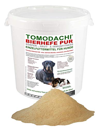 Bierhefe Hund, BARF Zusatz, reine Bierhefe ohne Treber, Natur Pur, Haut und Fell, reich an Vitaminen, Mineralien für Darmflora, Immunsystem, Appetit, Haut, Krallen, Fellglanz, reine Bierhefe, 2kg von Tomodachi