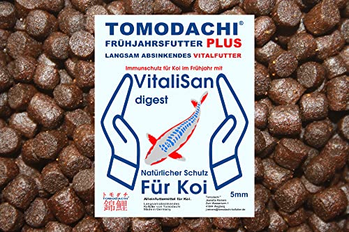 Frühjahrsfutter Koi Sinkfutter Gesundheitsfutter antibakterielles Koifutter für das Frühjahr mit Monoglyceriden Energiefutter für Koi mit arktischen Rohstoffen 5mm 2kg von Tomodachi