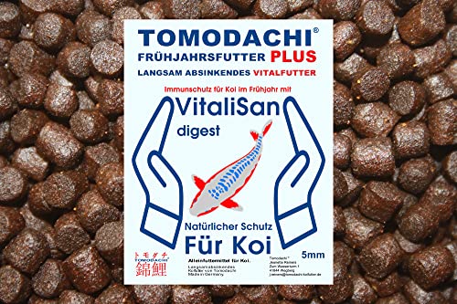 Frühjahrsfutter Koi Sinkfutter Gesundheitsfutter antibakterielles Koifutter für das Frühjahr mit Monoglyceriden Energiefutter für Koi mit arktischen Rohstoffen 5mm 2kg von Tomodachi