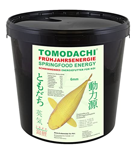 Frühjahrsfutter Koi Schwimmfutter Spirulina Koiutter Energiefutter Koi arktische Rohstoffe hochverdaulich Tomodachi Koi Frühjahrsfutter 6mm 5kg von Tomodachi