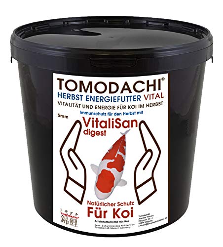Tomodachi Herbstfutter Koifutter teilsinkend mit Monoglyceriden Futterverwertung Verdauung farbverstärkend hochverdaulich arktische Rohstoffe 5mm 3kg von Tomodachi