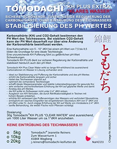 KH Plus Koiteich klares Wasser PH stabil Karbonathärte Teich PH Puffer gesundes Teichwasser gesunde Koi 20kg Sack von Tomodachi