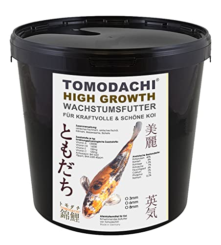 Koi Schwimmfutter Energiefutter für große Koi Jumbo Koifutter leicht verdaulich arktische Rohstoffe Tomodachi High Growth 8mm 5kg Eimer von Tomodachi