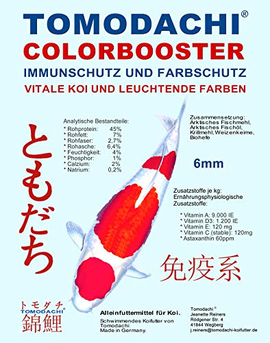 Koifutter Schwimmfutter Koi farbverstärkendes Wachstumsfutter Showa Sanke Kohaku hochverdaulich arktische Rohstoffe Tomodachi 15kg 6mm von Tomodachi