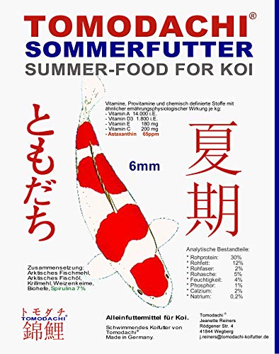 Koifutter, Sommerfutter energiereich, hochverdaulich, Premium Koischwimmfutter , Mega Wachstum, toller Körper, brilliante Farben der Koi, Spirulina, Astax, wertvolle arktische Rohstoffe 6mm 2kg Koifutter, Sommerfutter energiereich, hochverdaulich, Premium Koischwimmfutter , Mega Wachstum, toller Körper, brilliante Farben der Koi, Spirulina, Astax, wertvolle arktische Rohstoffe 6mm 2kg von Tomodachi