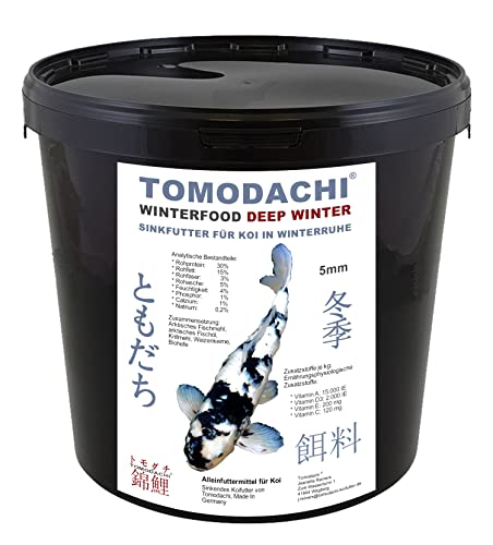 Koifutter Sinkfutter Koi Winterfutter sinkende Koi Pellets kräfteschonend Energiefutter für Koi mit arktischem Fischmehl Fischöl gut verdaulich bei Kälte Koisinkfutter 3kg Eimer 5mm von Tomodachi