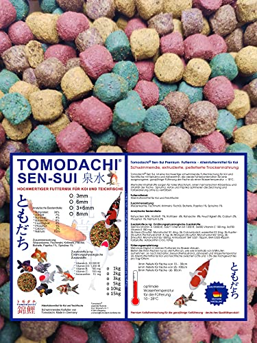 Koifuttermischung Schwimmfutter Koi 8mm Koifutter Mix für Jumbo-Kois 4farbiger farbverstärkender Koimix Spirulina Astax große Koi 8mm 2kg von Tomodachi