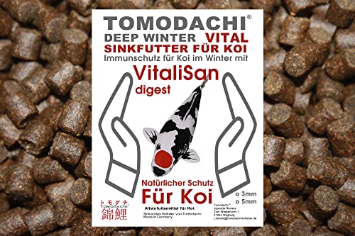 Sinkfutter für Koi Winterfutter Gesundheitsfutter für Koi antibakterielles Koifutter mit Monoglyceriden gegen Energiemangel bei Fischen nach dem Winter 5mm 15kg von Tomodachi