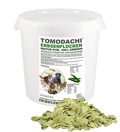 Tomodachi Erbsenflocken Hund, Barf Gemüse, Naturprodukt, Ergänzungsfutter Hund, Verdauung, Stoffwechsel, Immunsystem, proteinreich, mineralienreich, kalorienarm, Diätfutter, Erbsenflocken 3kg Eimer von Tomodachi