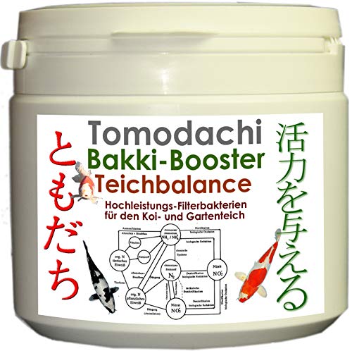 Tomodachi Filterbakterien Koiteich, Filterstarterbakterien Teichfilter, Bakki Booster Teichbalance 300g Hochleistungsfilterbakterien für den Koiteich von Tomodachi