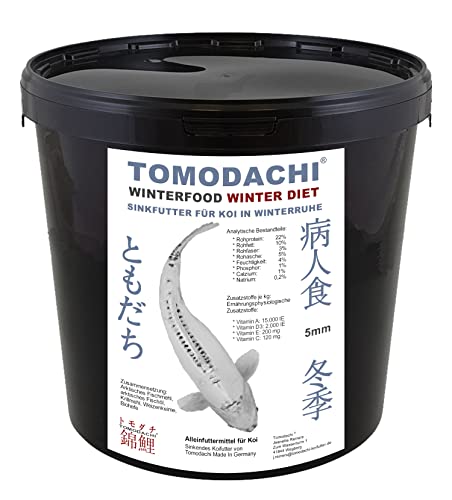 Koifutter Winterfutter Koi Sinkfutter Energiefutter arktische Rohstoffe hochverdaulich bei Kälte Tomodachi Koisinkfutter 5mm 3kg Eimer von Tomodachi