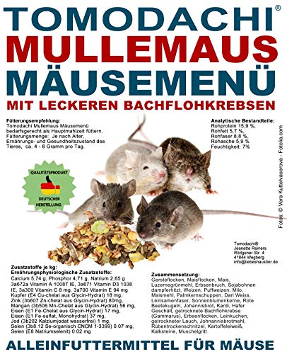 Tomodachi Mäusefutter mit tierischen Proteinen, Mäusenahrung, Naturfutter, artgerechte Hauptmahlzeit für die Maus mit leckeren Bachflohkrebsen, Komplettnahrung für Mäuse Mäusefutter 10kg Sack von Tomodachi