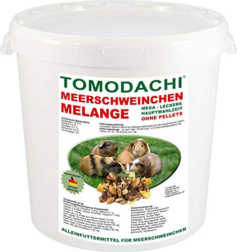 Tomodachi Meerschweinchen Futter pelletfrei Nagerfutter Hauptmahlzeit Meerschwein viel Gemüse Möhrenflocken Erbsenflocken Nüsse Kerne Kräuter 1kg von Tomodachi