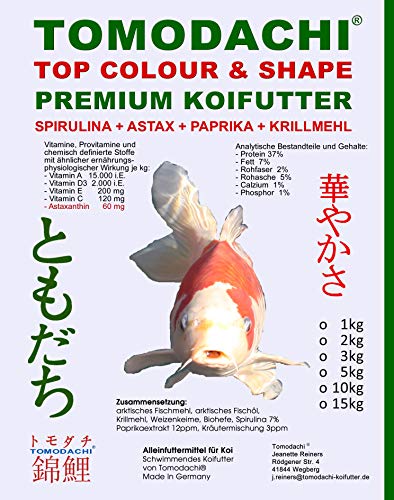 Tomodachi Premium Koi Top Colour & Shape Schwimmfutter 5kg, 6mm Koipellets von Tomodachi