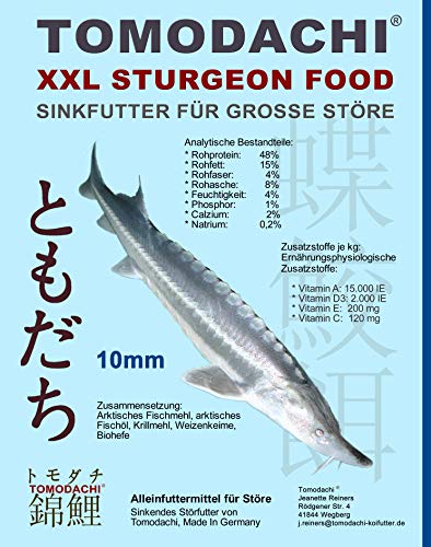 Tomodachi Störfutter extragroß 10mm Störsinkfutter, Energiefutter für Störe, deutsche Top Qualität, Premium Störfutter ideal für das ganze Jahr, energiereich, hochverdaulich, arktische Rohstoffe 5kg von Tomodachi