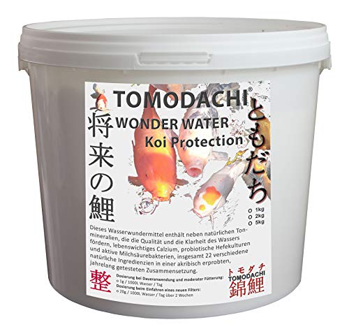 Tomodachi Teichklar Wasserklar algenfreies Teichwasser auf kolloidaler Ebene, Mineralien für den Teich Wonder Water Koiprotection Wasserverbesserer 5kg von Tomodachi