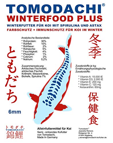 Winterfutter Koi, Spirulina Koifutter für den Winter, Winterfutter Farbschutz und Immunsystem, hochverdaulich, arktische Rohstoffe, Koifutter perfekt für den Winter, Winterfood Plus 6mm 2kg Winterfutter Koi, Spirulina Koifutter für den Winter, Winterfutter Farbschutz und Immunsystem, hochverdaulich, arktische Rohstoffe, Koifutter perfekt für den Winter, Winterfood Plus 6mm 2kg von Tomodachi