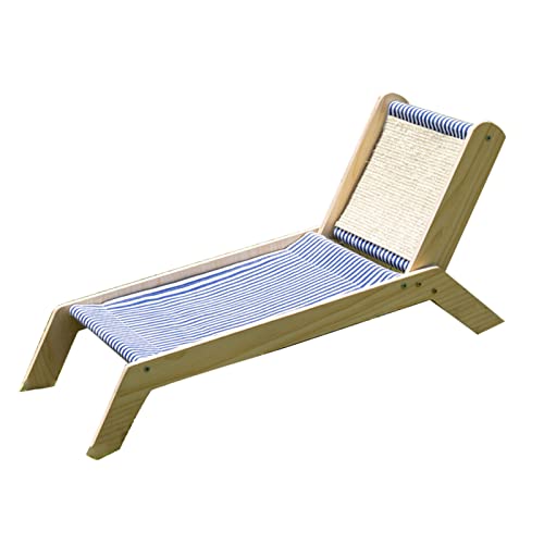 Tomotato Cat Beach Stuhl Cat Hängematte Sommer All Seasons erhöhtes Katzenbett mit Sisal Cratcher Cosy Cat Liege für den Innen im Freien (Strandstuhl) von Tomotato
