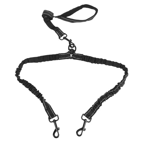 Tomotato Double Dog -Leine reflektierend, 360 ° drehbarer Reflexionsleiter mit Zwei gepolsterten Griffen Dual Dog Splitter für große Rassenhund von Tomotato