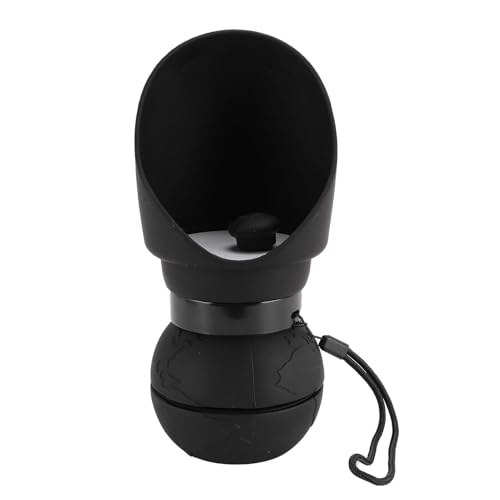 Hundewasserflasche tragbare Hunde Reiseflasche Silikon Haustier Getränkspender mit Klappschale für Haustier im Freien Reisen (Schwarz) von Tomotato