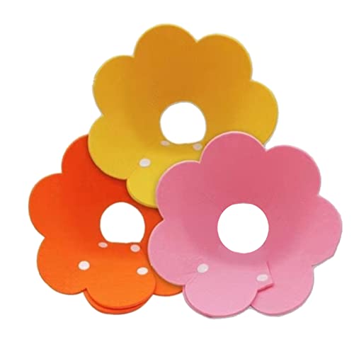 Katze Erholung Kragen Snap Button Verschluss verhindern lecken Sonnenblume Form Filz Katze Kragen schützende Katze Hals Kegel 3pcs (L) von Tomotato