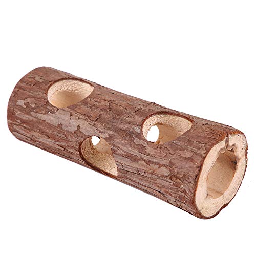 Hölzerner Tiertunnel-Übungsrohr, Kauspielzeug, Kaninchen, Frettchen, Hamster, Meerschweinchen, Natürliche Holzfarbe, Übung für Haustiere, Kleine Tiere (L) von Tomvorks