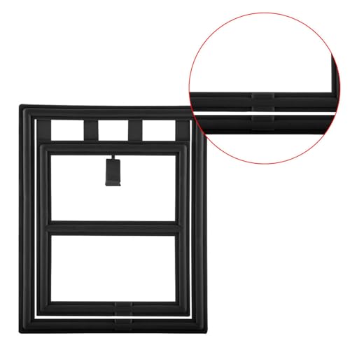 Tomvorks Kunststoff-Haustiertür für Hunde und Katzen, Magnetisch Verriegelnd, Sichere Klappe, Bildschirm, Fenster, Tor, Schwarz, Weiß, XL, für Haustiere (L von Tomvorks
