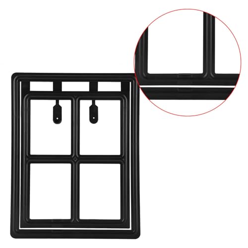 Tomvorks Kunststoff-Haustiertür für Hunde und Katzen, Magnetisch Verriegelnd, Sichere Klappe, Bildschirm, Fenster, Tor, Schwarz, Weiß, XL, für Haustiere (XL von Tomvorks