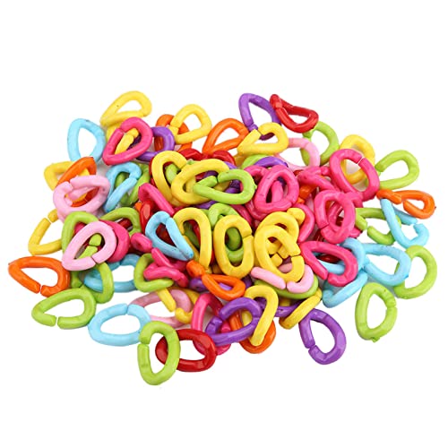 Tomvorks Kunststoff-Vogel-C-Clips, Haken, Kettenglieder, Papageienspielzeug, Gemischte Farben, 100 Stück, DIY, Ideal Zum Klettern Kleiner Papageien [Zubehör für Haustierspielzeug] von Tomvorks