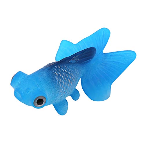 Tomvorks Silikon-Fisch-Aquarium-Dekoration für Fisch-Tank-Aquarium mit Hoher Simulation, Natürlicher Realistischer Effekt (Nr. 4 Blauer Goldfisch) von Tomvorks