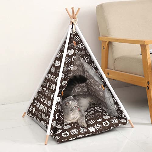 Haustier-Tipi, waschbares, dickes Kissen, Hunde- und Katzenspielhaus, super weich, waschbar, für Katzen und Hunde, einfache Montage, Hundehütten, Spielhaus, tragbare Haustierzelte Haustier-Tipi, waschbares, dickes Kissen, Hunde- und Katzenspielhaus, super weich, waschbar, für Katzen und Hunde, einfache Montage, Hundehütten, Spielhaus, tragbare Haustierzelte von Tongha