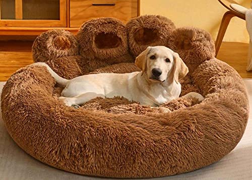 TongHa Donut-Hundebett, weich, flauschig, bequem, aus Kunstfell, waschbar, großes Kuschelkissen, Plüschnest, rutschfest, Hundebox TongHa Donut-Hundebett, weich, flauschig, bequem, aus Kunstfell, waschbar, großes Kuschelkissen, Plüschnest, rutschfest, Hundebox von TongHa