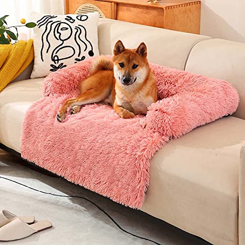 TongHa Plüsch-Hundebett, beruhigendes Hundebett, Pelz, Haustiersofa, Hundebett, extra groß, für Haustiermöbel, beruhigendes Hundebett mit Komfortdecke, waschbar von TongHa