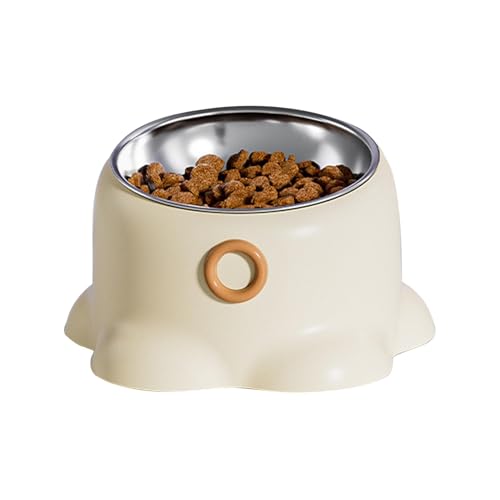Futternapf für Katzen, 15° geneigter Ständer, Anti-Erbrechen, erhöhter Wassernapf, rutschfester und auslaufsicherer Futternapf, abnehmbarer Oktopus-Edelstahlnapf für erwachsene Katzen und kleine von Tongfer