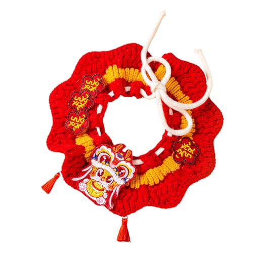 Gestricktes Katzen-Lätzchen, Winter-Katzenwärmer, Häkel-Lätzchen, Breakaway-Strickhalsbänder, weiches Haustier-Häkel-Lätzchen für Welpen, Kätzchen, Haustiere von Tongfer