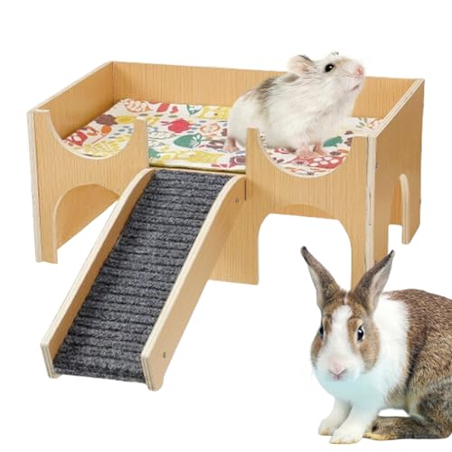 Hamsterhäuser und Verstecke, Holztier-Lebensraum, Tier-Spiel-Ruhe-Lebensraum mit Kletterleiter für Bewegung, Aktivität, Igel, Meerschweinchen, Hase, Haustier Hamsterhäuser und Verstecke, Holztier-Lebensraum, Tier-Spiel-Ruhe-Lebensraum mit Kletterleiter für Bewegung, Aktivität, Igel, Meerschweinchen, Hase, Haustier von Tongfer