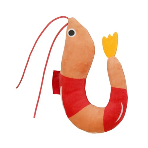 Katzenminze-Spielzeug für Katzen, Plüsch-Katzenspielzeug mit Katzenminze – gelangweilte Tiere, weicher Begleiter in Garnelenform für kleine, mittelgroße und große Rassen, Schlafzimmer, Arbeitszimmer von Tongfer