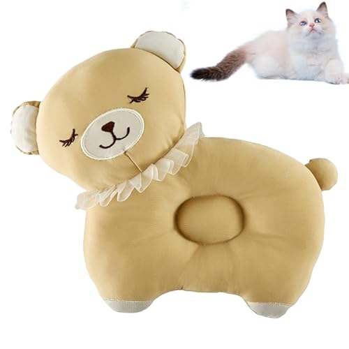 Tongfer Beruhigendes Hundekissen – kleines Hundekissen mit Cartoon-Tier-Design – niedliches Plüschkissen für Haustiere, Katzen-Nackenkissen, hautfreundlich, atmungsaktiv für Hund und Katze von Tongfer