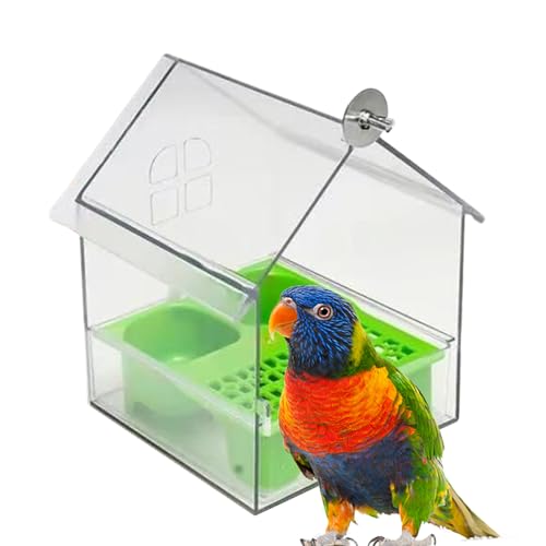 Vogelfutterhaus – Futterschale für Vögel, transparente Badewanne für Tierliebhaber, Balkon, Terrasse, Zaun, Beobachtung, Finken, Papagei, Outdoor Vogelfutterhaus – Futterschale für Vögel, transparente Badewanne für Tierliebhaber, Balkon, Terrasse, Zaun, Beobachtung, Finken, Papagei, Outdoor von Tongfer