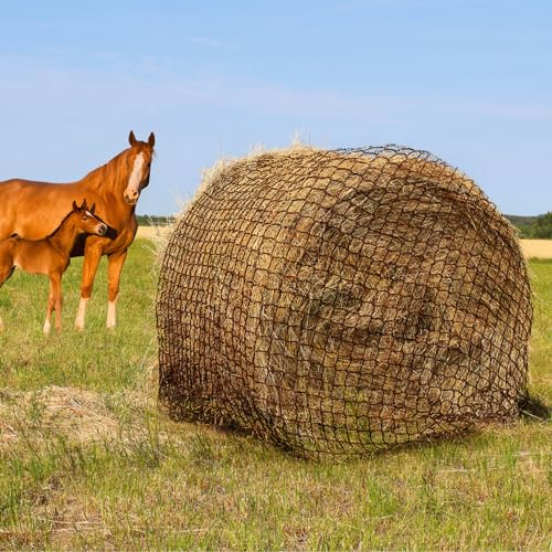TONGMO Heunetz für Pferde und Nutztiere, rund, 1,5 x 1,5 m, mit 5,1 cm Loch von Tongmo
