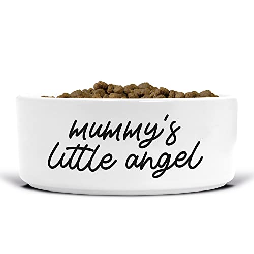 Funny Keramik Hundenapf - Futternapf - Futternapf - Wassernapf - groß - Mummy's Little Angel - 175 mm Durchmesser - Mama Pets Owner - DB67 von Tongue in Peach