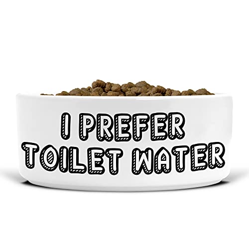Funny Keramik Hundenapf – Futternapf – Futternapf und Wassernapf – groß – The Prefer Toilettenwasser – 175 mm Durchmesser – Mama Papa Hundebesitzer – DB41 von Tongue in Peach