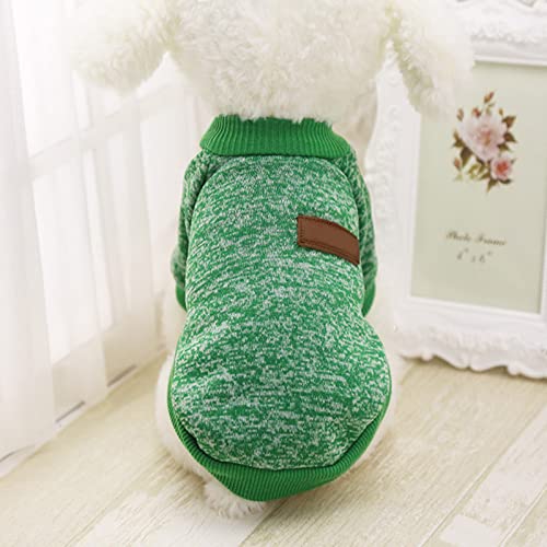 Hundebekleidung Hundejacke Wintermantel Hundepullover Klassischer warmer Haustierpullover Haustierhundekleidung Strickwaren Warmer Hundepyjama für kleine Hundewelpen Hundemantel Mit (Grün, XS) von Tonsee Accessoire