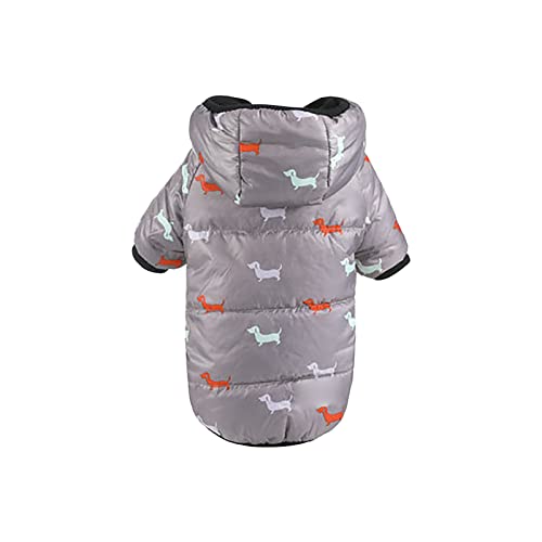 Hundemantel Wasserdicht Warm Winterjacke Herbst und Winter Teddy verdickte Baumwollkleidung Haustierkleidung kleine und mittelgroße Hundekleidung Hundebaumwollkleidung Schöne Hundemantel (Grey, L) von Tonsee Accessoire