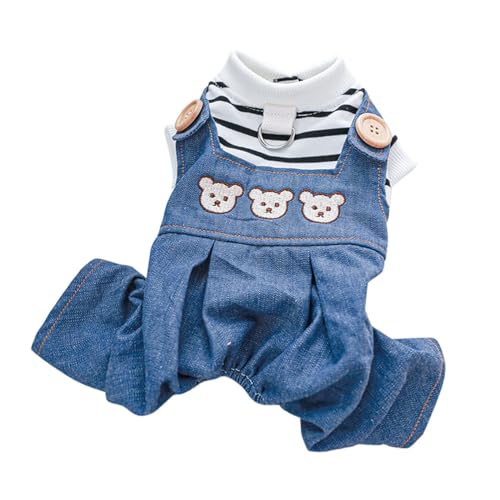 Tonsee Accessoire Bekleidung Hemden Kleider Anzüge Haustier-Ring, Welpen-Hunde-Kleidung, Katzen-Kleidung, Pull-Brust-Rückseite, Jeans (A, M) von Tonsee Accessoire