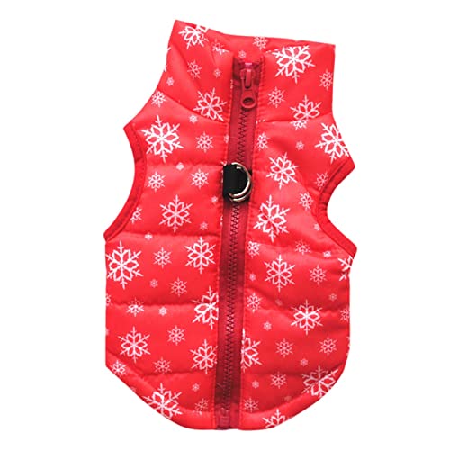 Tonsee Accessoire Herbst und Winter Weihnachten Schneeflocke Baumwolle Kleidung Haustierkleidung Prinzessin Tweeds Haustierkleidung Hundekleidung棉服 Hundemantel Outdoor 2 in 1 (Red-a, S) von Tonsee Accessoire