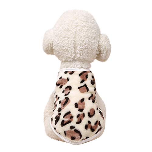 Tonsee Accessoire Hund Pullover Welpen-T-Shirt Warm Pullover Haustier Haustier und Druck Büste Hund Leopard Kleidung Produkt Winter Heimtierbedarf Hundepullover Für Kleine Hunde (Brown, M) von Tonsee Accessoire