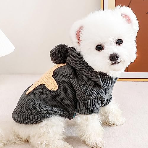 Tonsee Accessoire Hundekostüm Mantel Hundejacke Winter Warme Hundekleidung Welpenjacke Mantel Kleine und Mittelgroße Hunde Kapuzenstrickpullover Haustierkleidung Regenmäntel Hunde (B, L) von Tonsee Accessoire