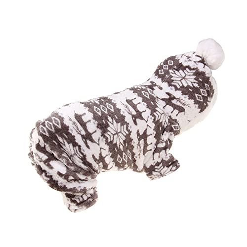 Tonsee Accessoire Hundekostüm Weihnachten Haustier-Kleidung-Kleidung-Winter-Hundekleidung Fawn-Fleece-Hundekleidung Fahrradanhänger Hunde (d-Grey, L) von Tonsee Accessoire